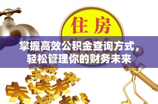 右玉掌握高效公积金查询方式，轻松管理你的财务未来